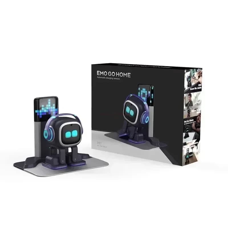 Compagnon de robot de bureau Emo AI | Caractéristiques d'interaction vocale, de reconnaissance fac
