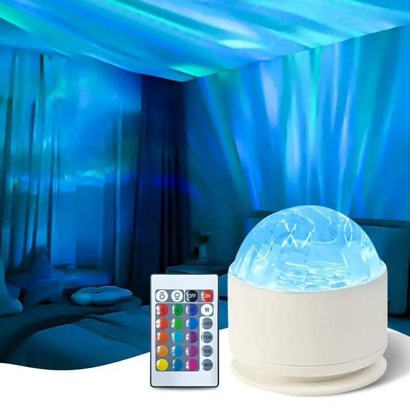 Ciel étoilé galaxie aurore du nord/ondulation d'eau veilleuse LED 16 couleurs 360 ° Lampe USB RVB ro