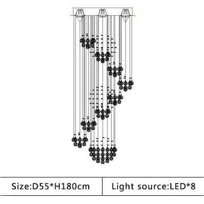 Grandes lampes suspendues de bâtiment Duplex, Villa, Hall, salon, lampe suspendue en cristal de luxe