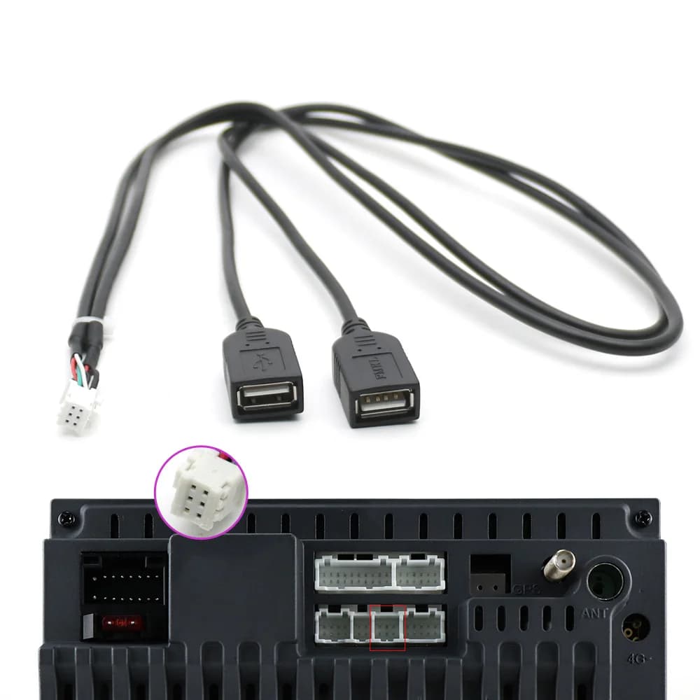 6 8 10 Pin Voiture Android Radio USB Connecteur touristes USB Câble Adaptateur pour D-NOBLE Android