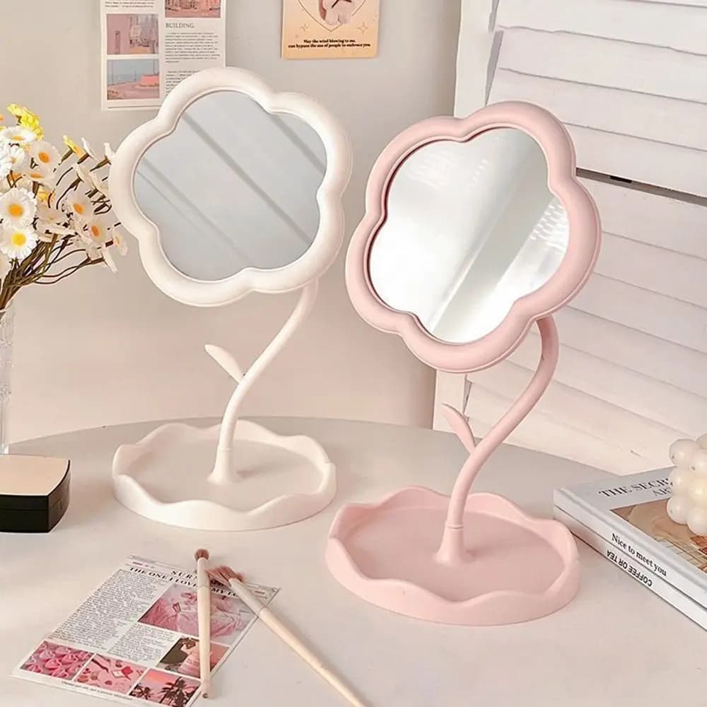 Miroir de maquillage de bureau en forme de tournesol, joli miroir de Dressing en forme de cœur pour