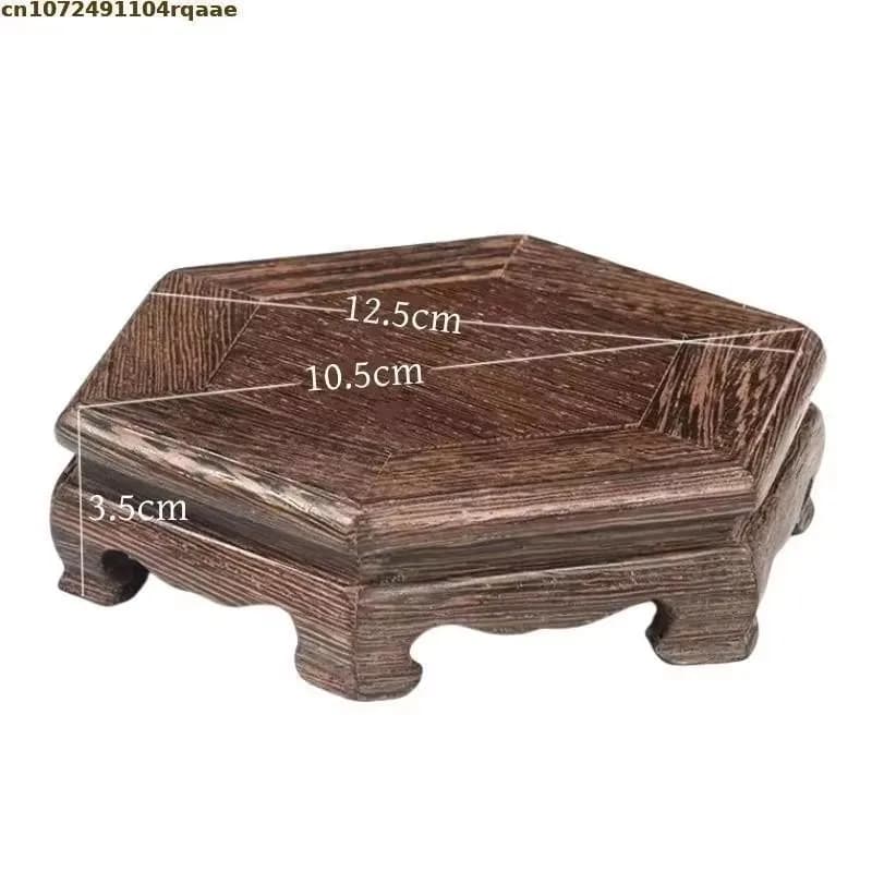 Support en bois hexagonal moderne pour la décoration intérieure | Socle d'affichage minimaliste po