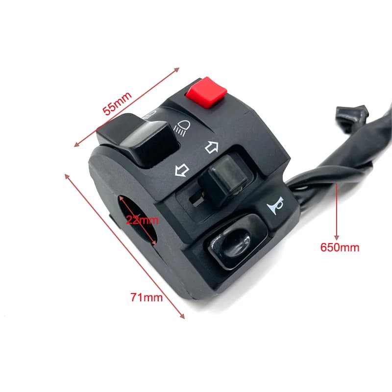 1 pièces gauche 22mm commutateurs de moto bouton de klaxon de moto clignotant voyant d'avertissement