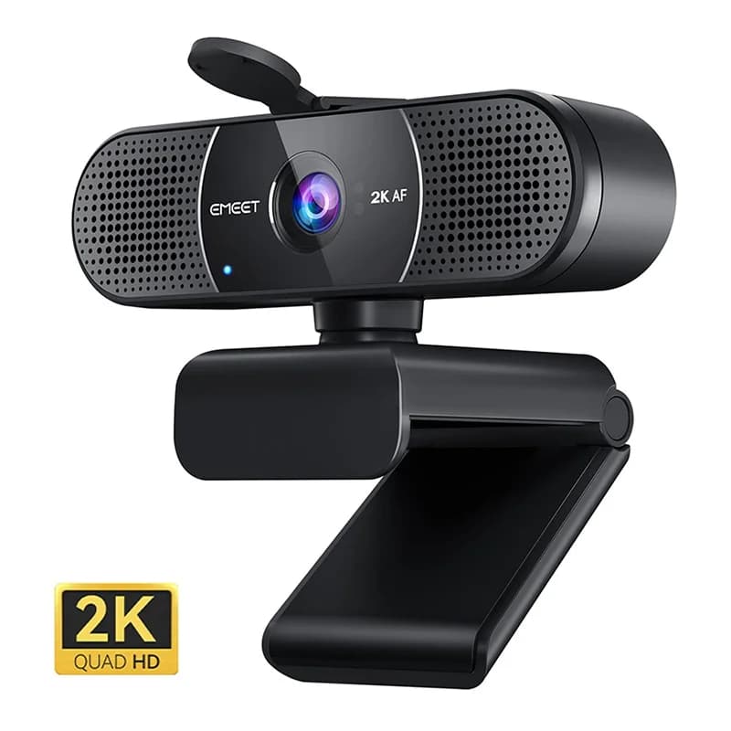 EMEET USB Webcam 2K Autofocus Mini caméra pour ordinateur portable caméra Web avec double micros pou