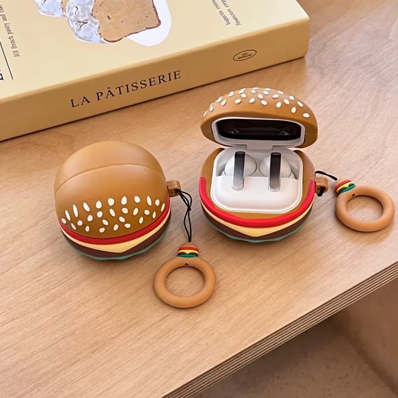Étui pour Samsung Galaxy Buds 4, housse en silicone mignonne en forme de hamburger pour Samsung Buds