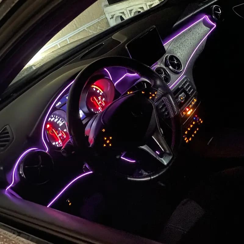 Bande Lumineuse LED Flexible de 5m, Tube de Lumière Froide EL avec USB, Lampe d'Ambiance de Décorati