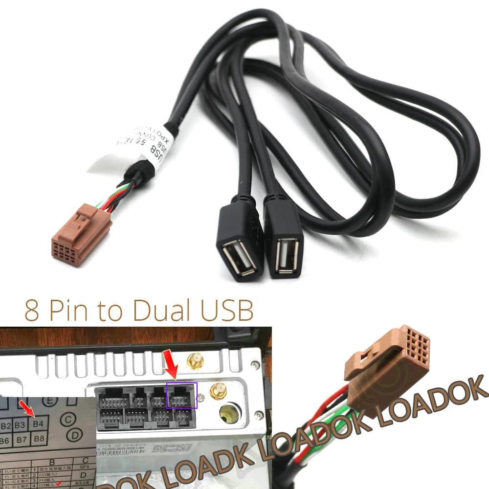 6 8 10 Pin Voiture Android Radio USB Connecteur touristes USB Câble Adaptateur pour D-NOBLE Android
