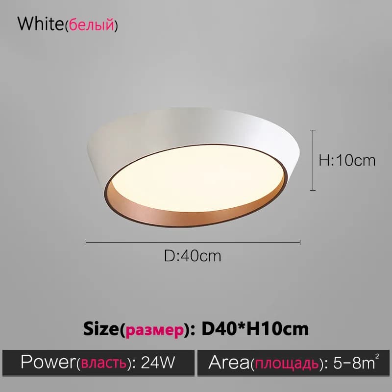 Plafonnier led circulaire au design nordique moderne et minimaliste, idéal pour une chambre à couche