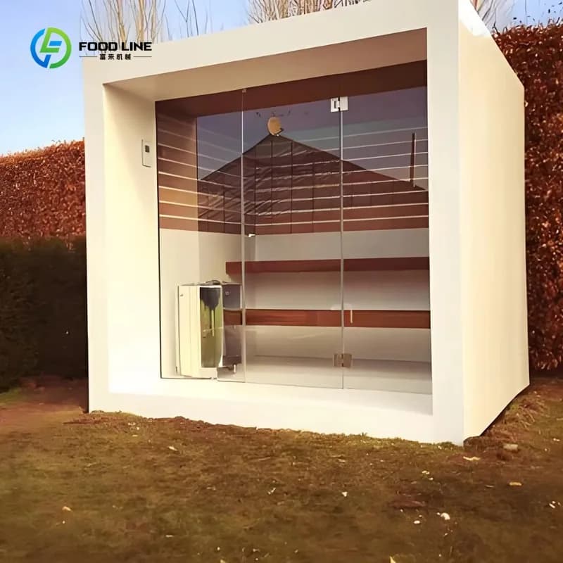 Sauna Traditionnel Extérieur Préfabriqué avec Douche pour Villa, Jardin, Cour – Personnalisable