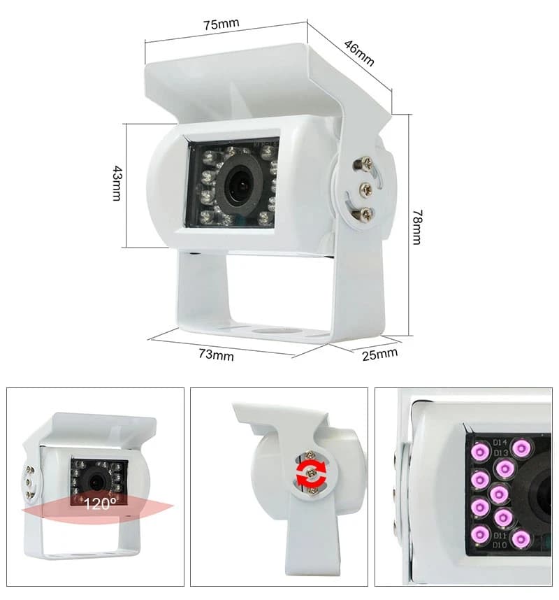 DIYKIT 4PIN RCA HD CCD IR Vision nocturne voiture vue arrière caméra de stationnement de recul pour