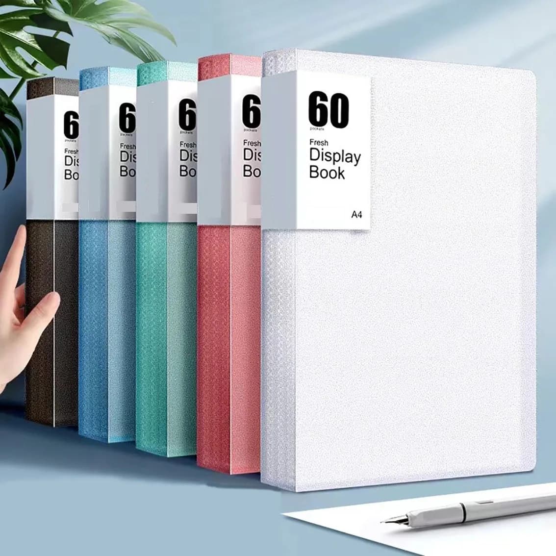 Collection de couleurs Morandi, classeur A4 de 60 pages, durable, élégant, avec panneaux transparent