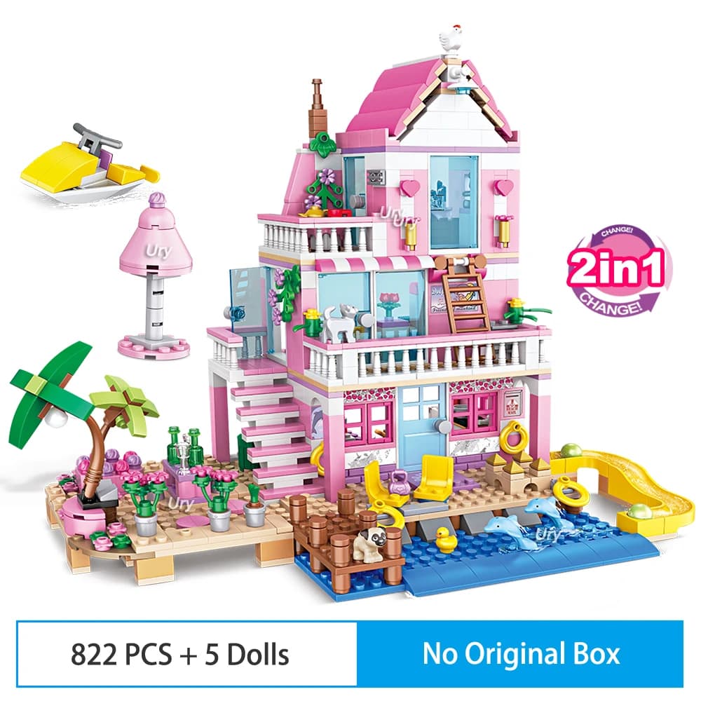 Amis ville maison vacances d'été bord de mer Villa appartement MOC blocs de construction ensembles f