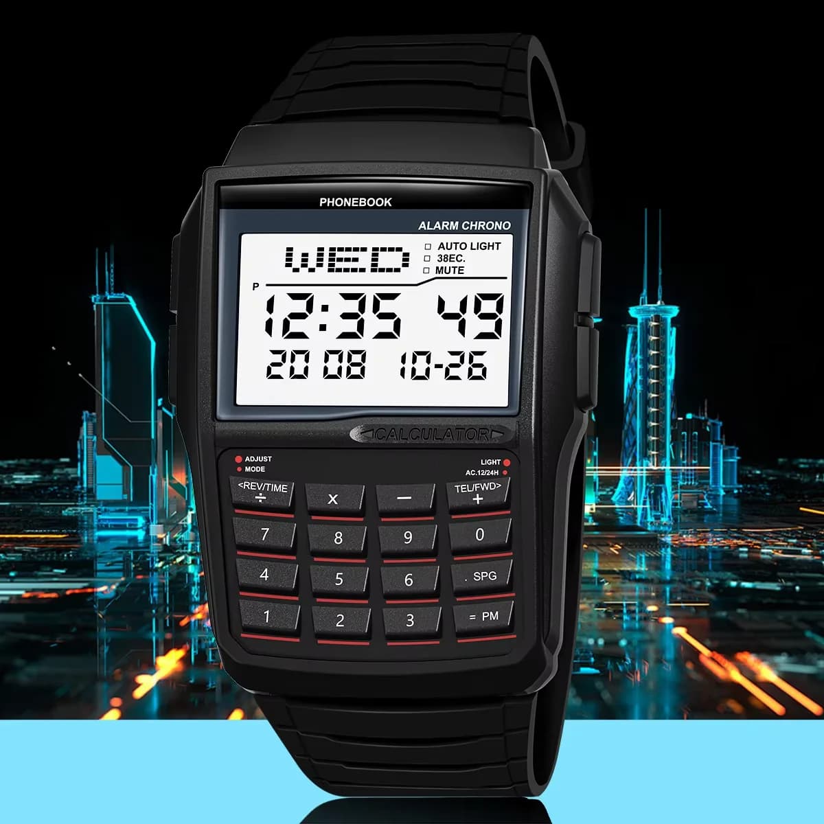 Montre Calculatrice Multifonctionnelle Homme 2026 – Montre Électronique LED de Luxe Tendance, Style
