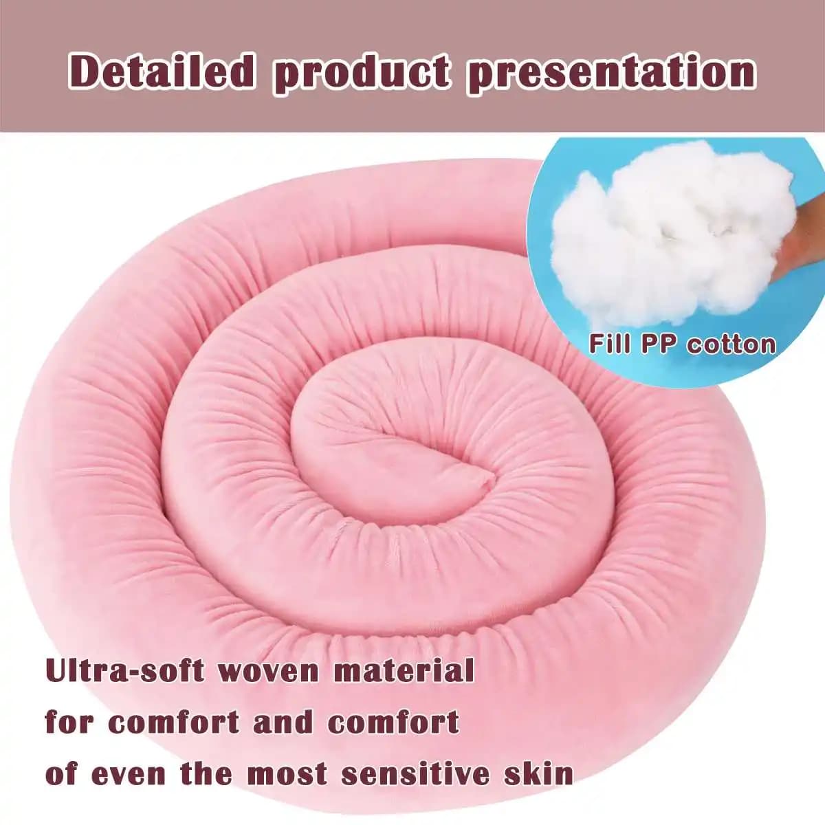  Coussin d'oreiller de lit pare-chocs pour bébé de 2M de Long, pour protection de berceau de bé