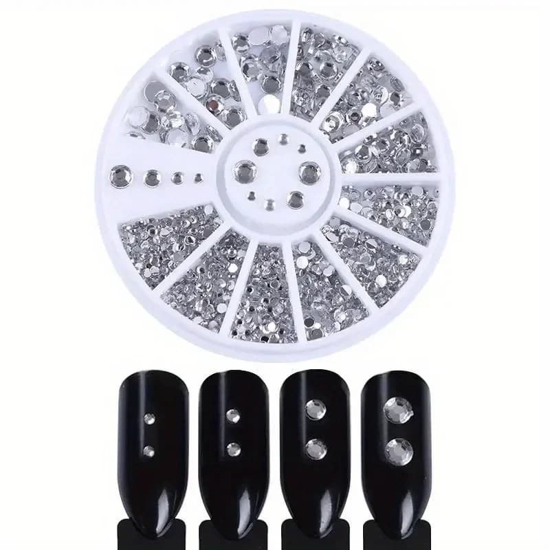 Pièces pour ongles, strass à paillettes, pierres précieuses en cristal, bijoux, perles, accessoires