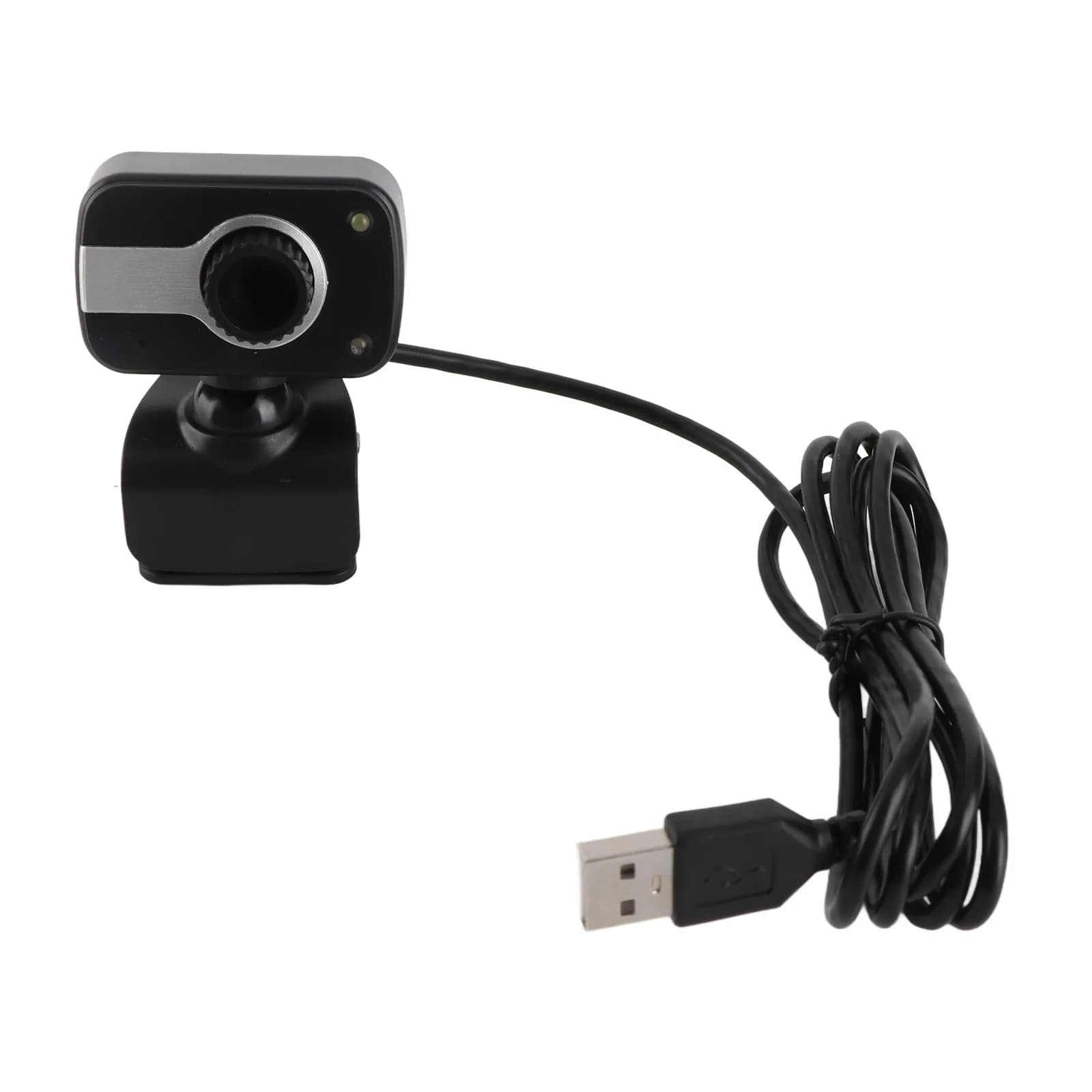 Webcam USB Caméra réseau 0,3 MP 360 ° Microphone intégré à rotation compatible avec les ordinateur