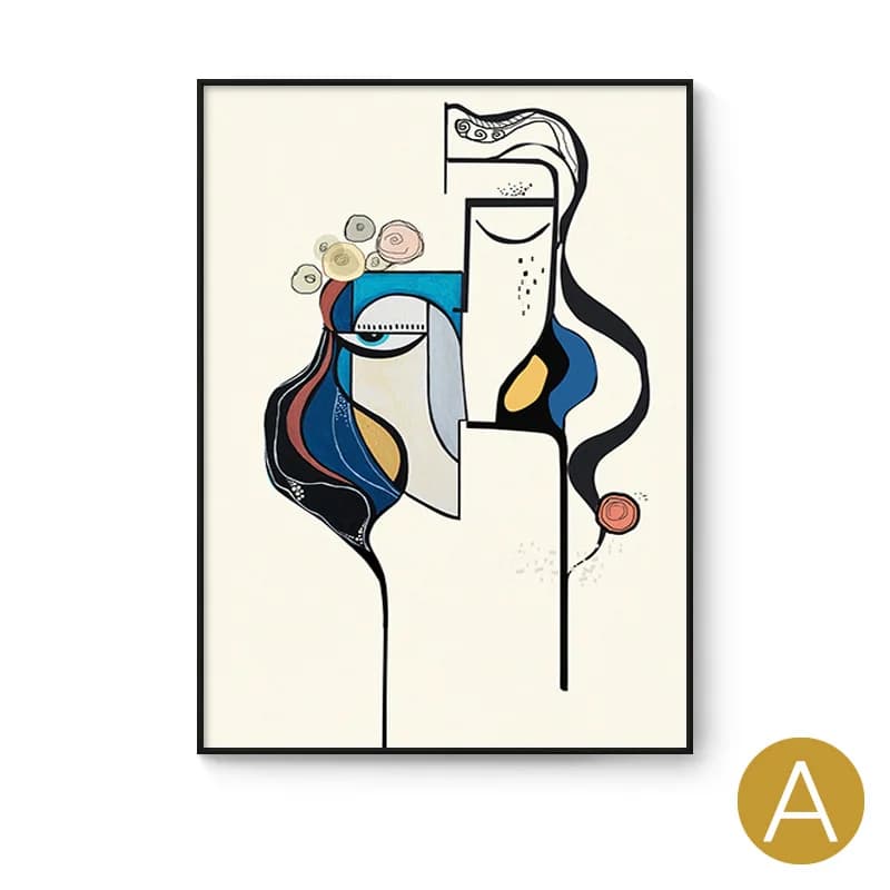 Peinture murale moderne, bricolage, images abstraites de Style nordique, décoration de calligraphie,