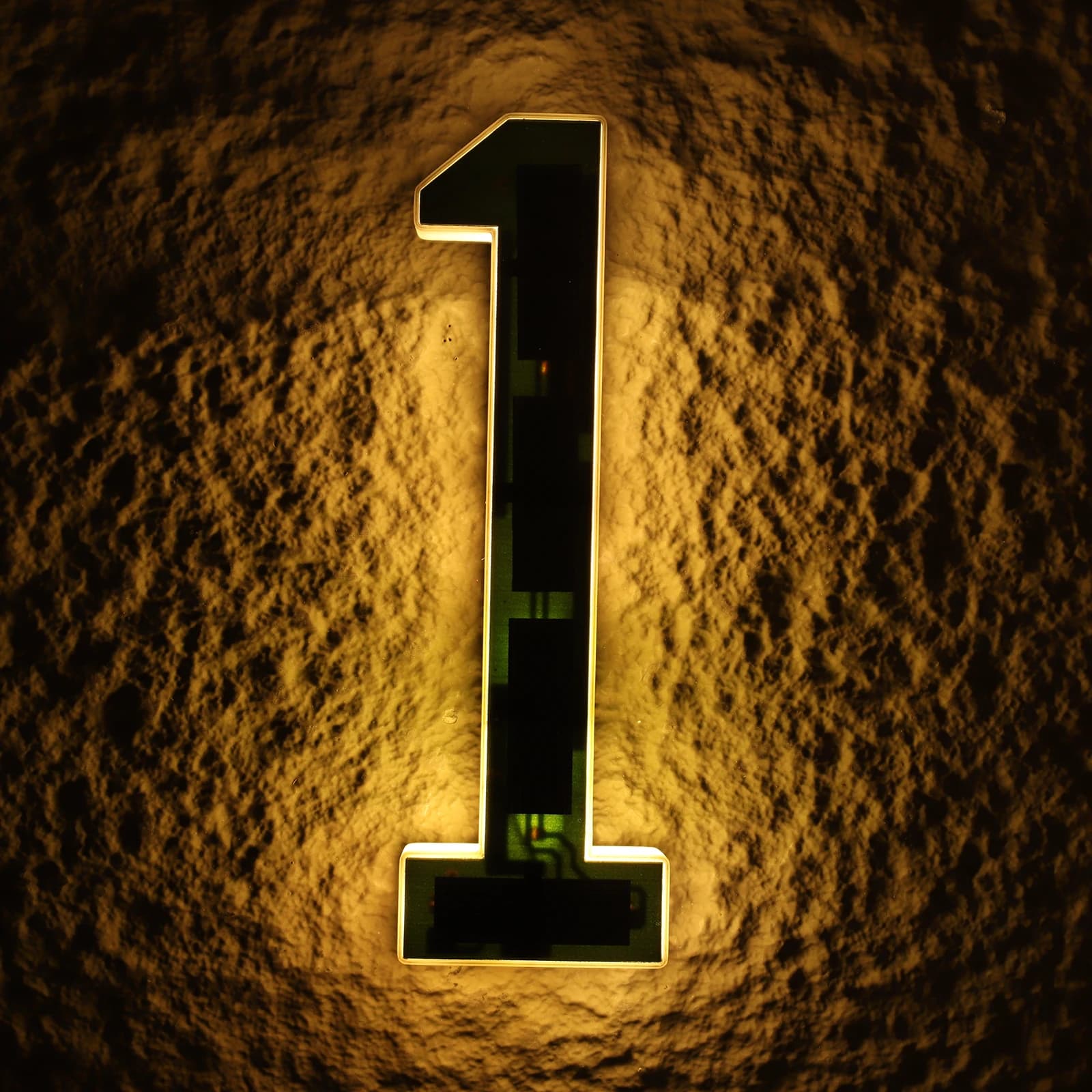 Plaque d'adresse lumineuse LED solaire 17 cm, lettres et numéros éclairés, étanche IP44, personnalis