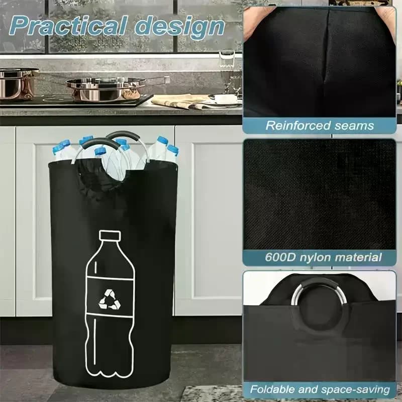 Panier de rangement de bouteilles vides de 82l, sac collecteur de bouteilles d'eau usée de cuisine p