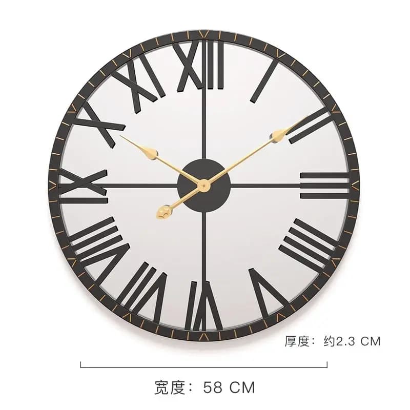 Miroir créatif moderne horloge murale salon entrée Simple art horloge miroir métal silencieux montre