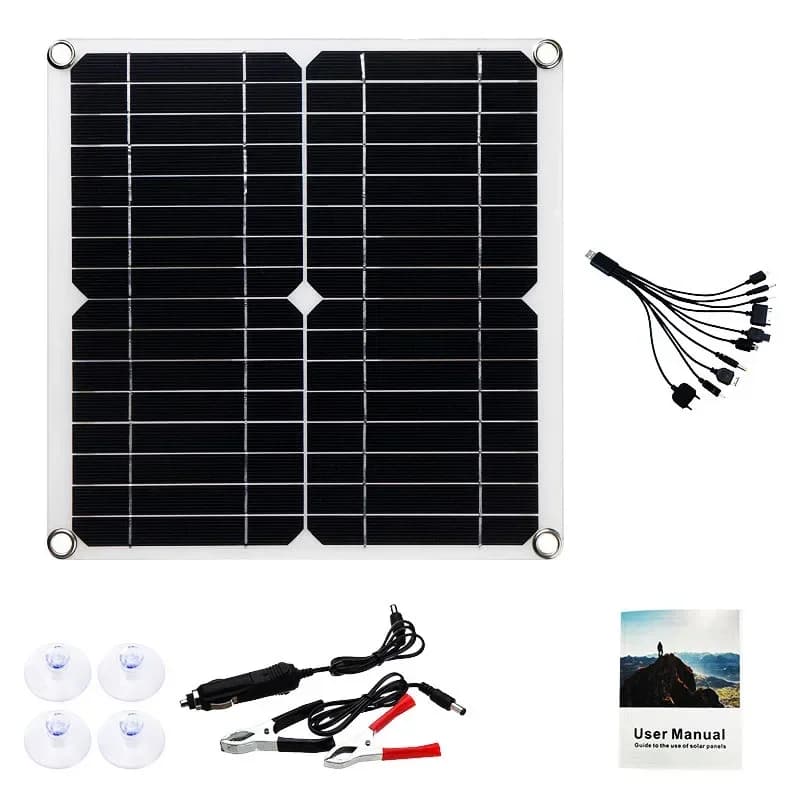 Kit de charge solaire 500W – Système 12V, panneau haute efficacité avec double USB et contrôleur 100