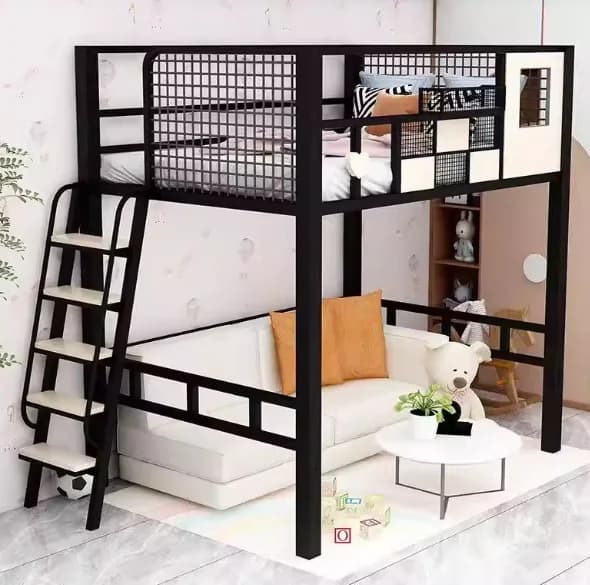 Offres Spéciales : Lit et table, lit surélevé simple, gain de place, lit superposé pour enfants, idé