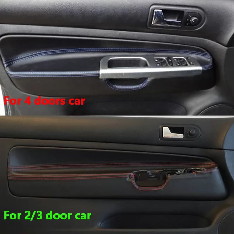 Juste de panneau d'accoudoir de porte en cuir microcarence pour voiture, garniture pour VW Golf 4 MK