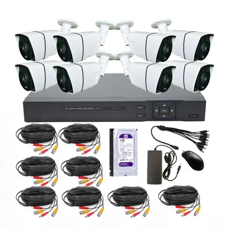 Kit de système DVR 8 canaux pour caméra de surveillance professionnelle, système de caméra de sécuri