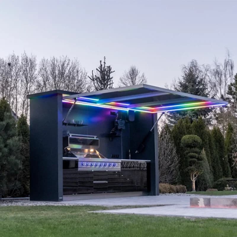 Cuisines extérieures modernes, station de cuisson résistante aux intempéries pour barbecue, patio, j
