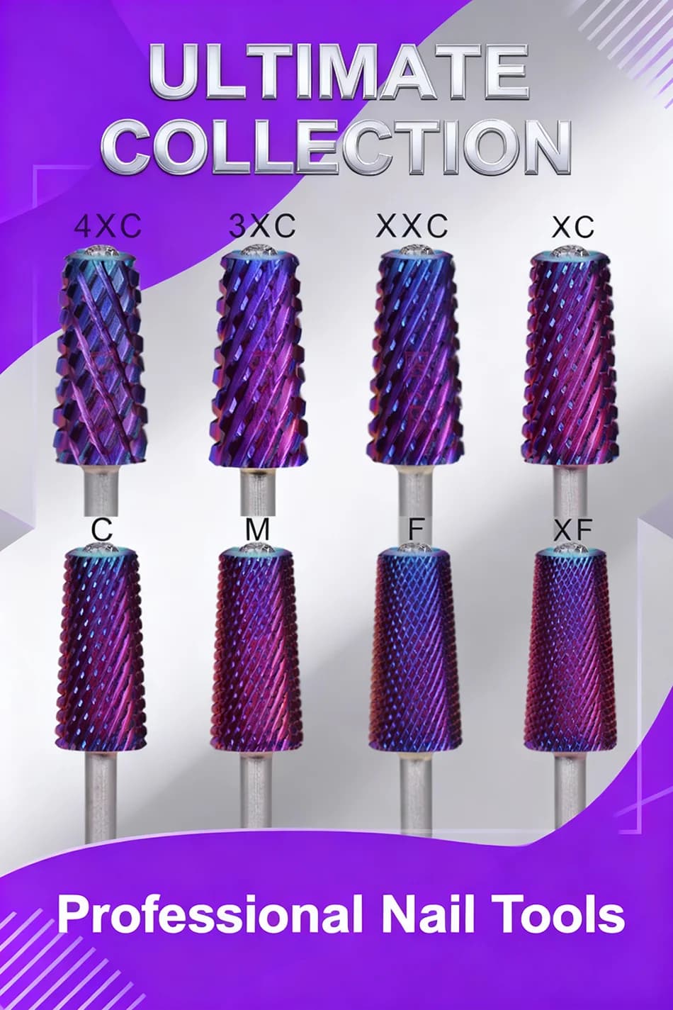 RolinStar 6.6 sécurité grand diamant cristal trapèze cônico baril violet acier carbure fraise foret