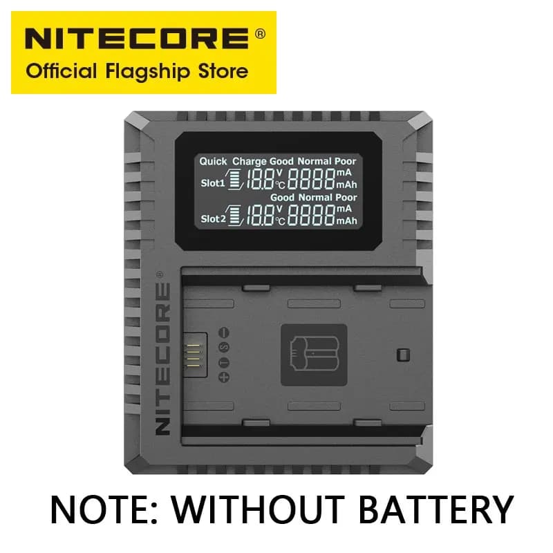 NITECORE FX3 Intelligent Caméra Chargeur touristes Emplacement USB Type C LCD QC Charge Rapide 1500m