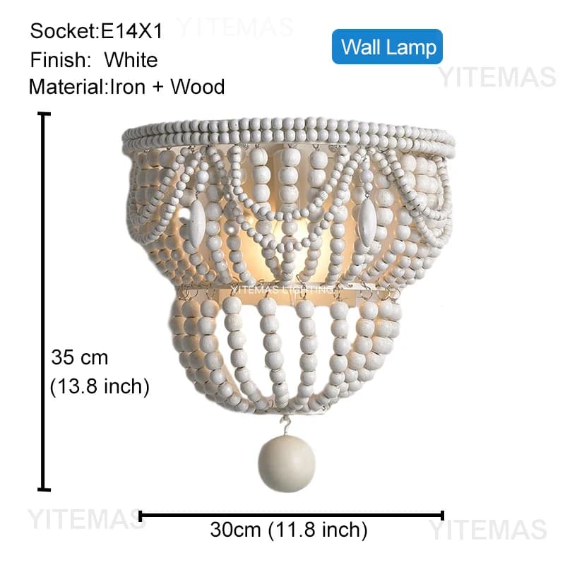 Bleu gris perles en bois 8 lumières lustres pour Foyers Vintage blanc lustre éclairage chambre salon