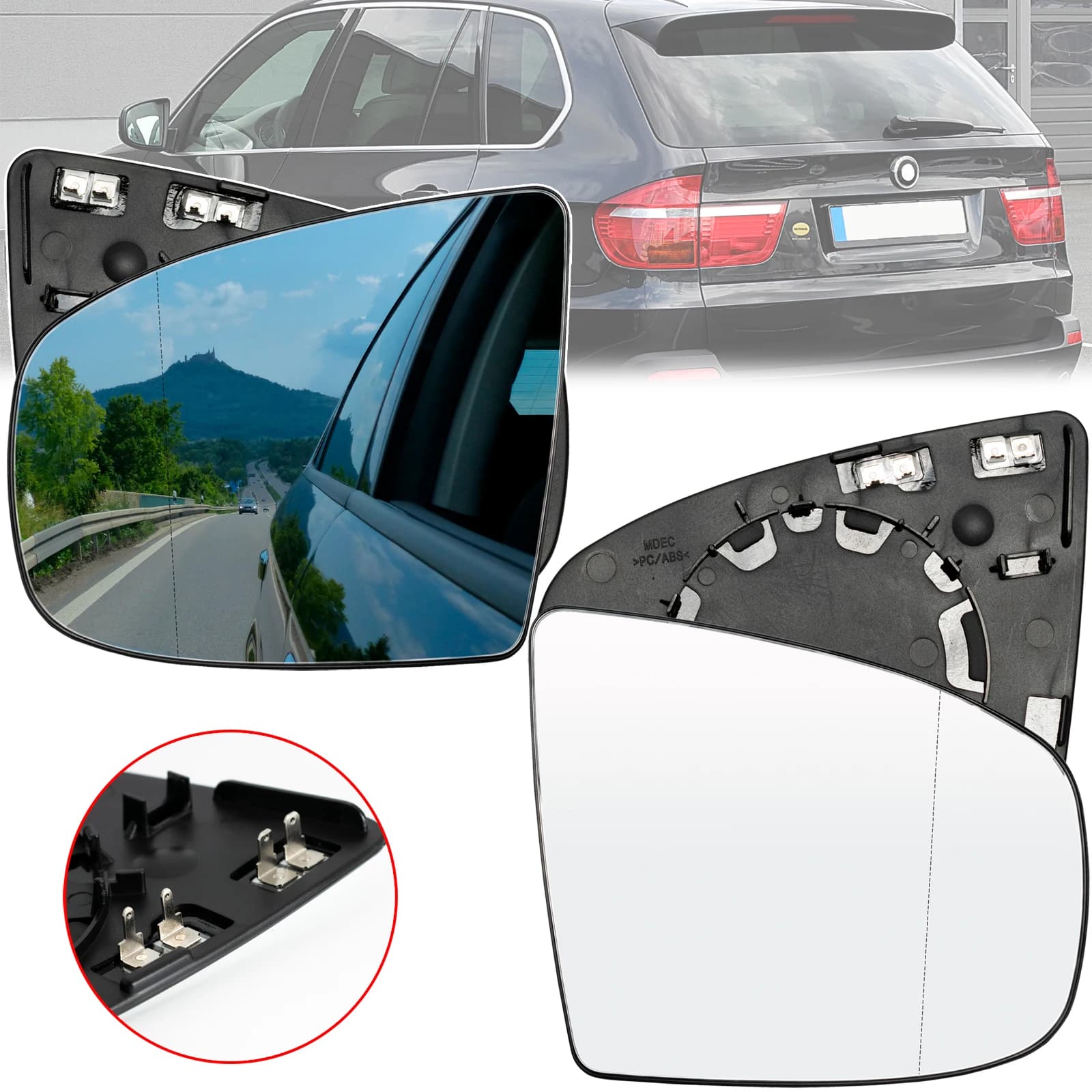 Pour Bmw X5 E70 Lci 2007-2013 E71 E72 2008-2014 côté gauche droit porte aile miroir verre chauffé 4