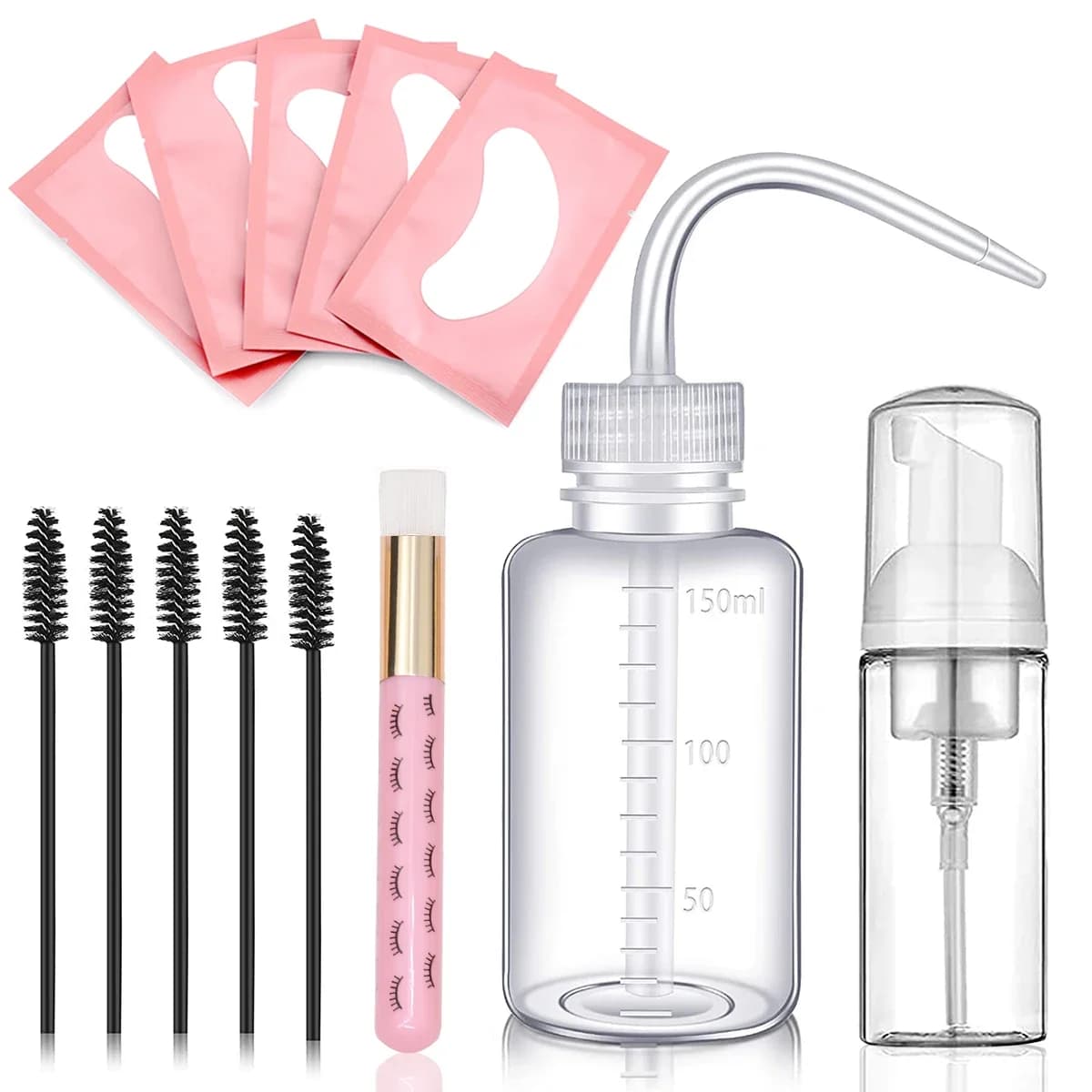 Kit de nettoyage d'extension de cils 5 en 1, 13 pièces, brosse à shampoing, savon, mousse, ensemble