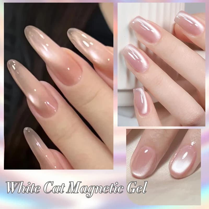 BORN PRETTY 10ml Gel Magnétique Effet Chat Blanc Fluide Ultra Brillant Soak Off UV Gel Effet Miroir