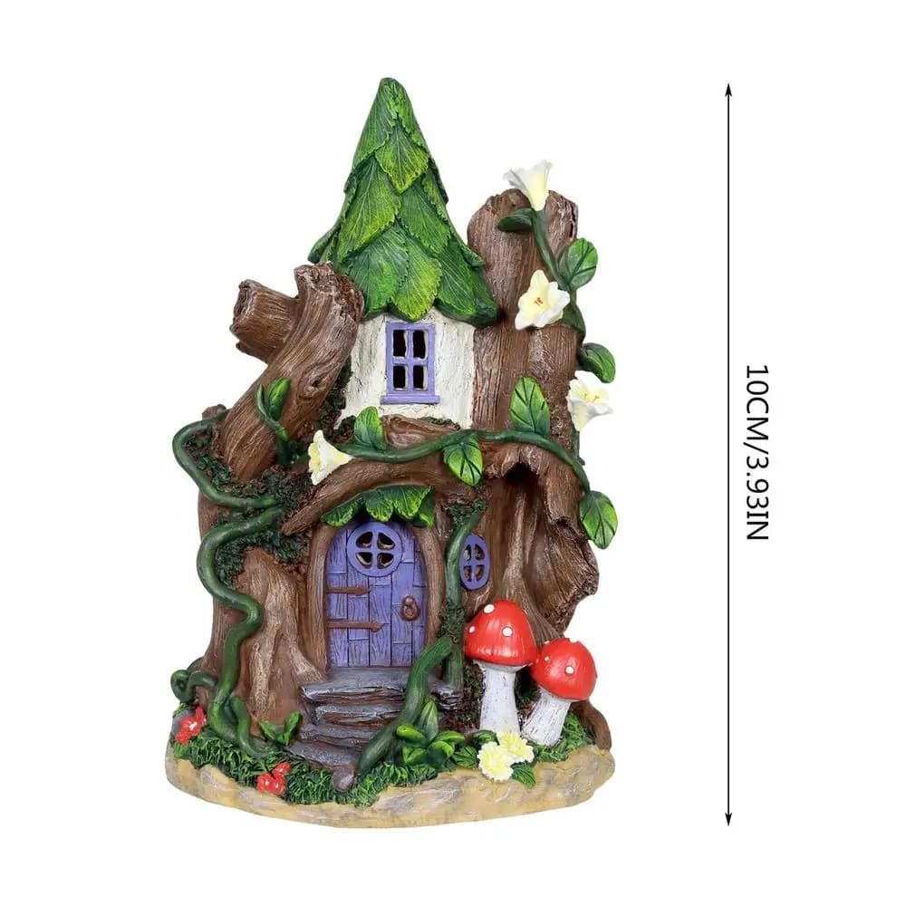 Gnome Fairy House Synthetic Resin Dustproof Waterproof Garden Gnomes House Figurine for Yard Lawn Ba