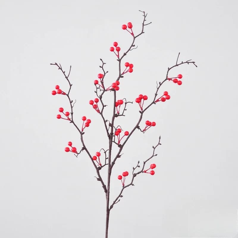 Houx Artificiel de 88cm, Branche de Baies Rouges, Décoration de Maison, Salon, Déplacement, Convocat