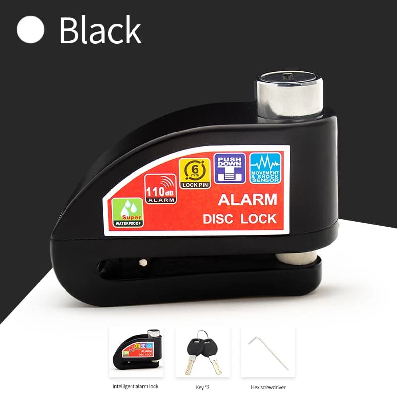 Alarme de verrouillage de moto et de vélo, protection de sécurité, disque de cadenas, alliage d'alum