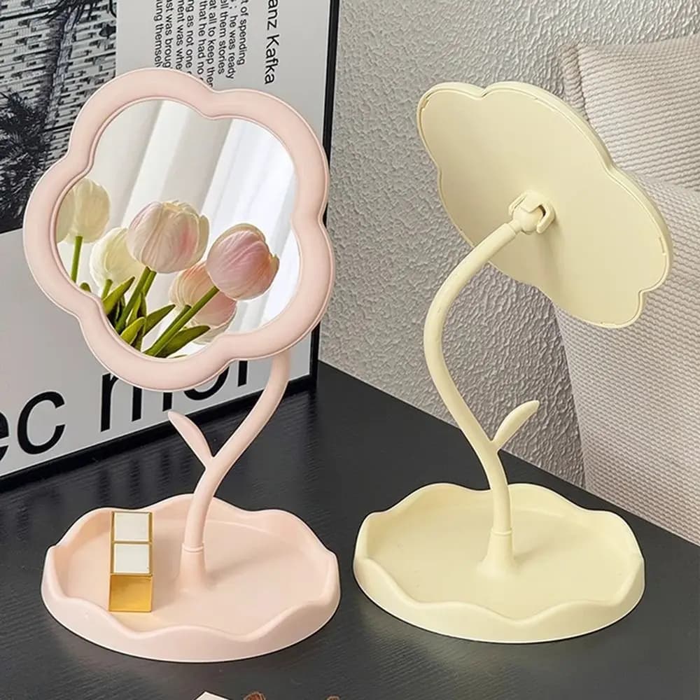 Miroir de maquillage de bureau en forme de tournesol, joli miroir de Dressing en forme de cœur pour