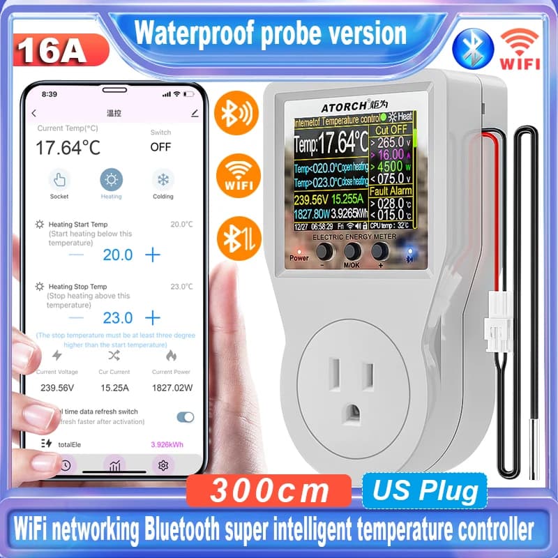 Prise thermique intelligente Tuya Wi-Fi, contrôleur de température à distance, interrupteur de minut