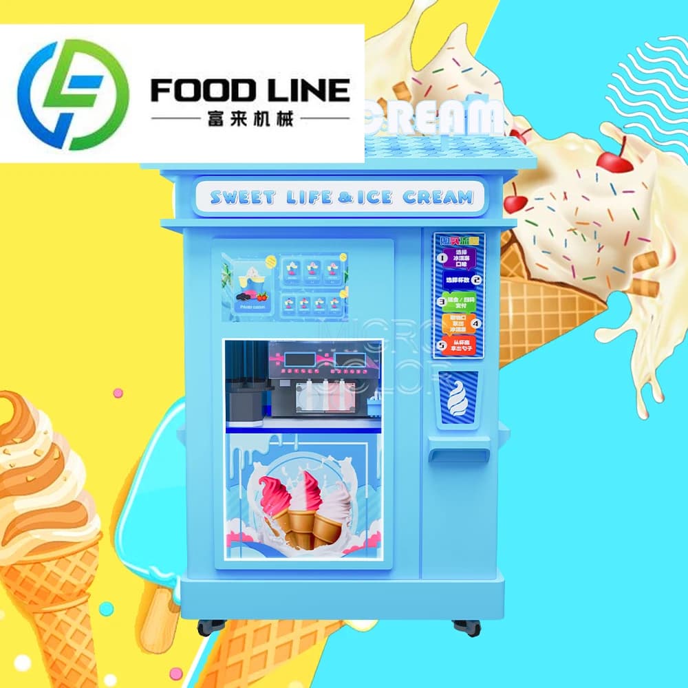 Distributeurs automatiques de crème glacée molle, machines automatiques robotisées pour yaourts et g