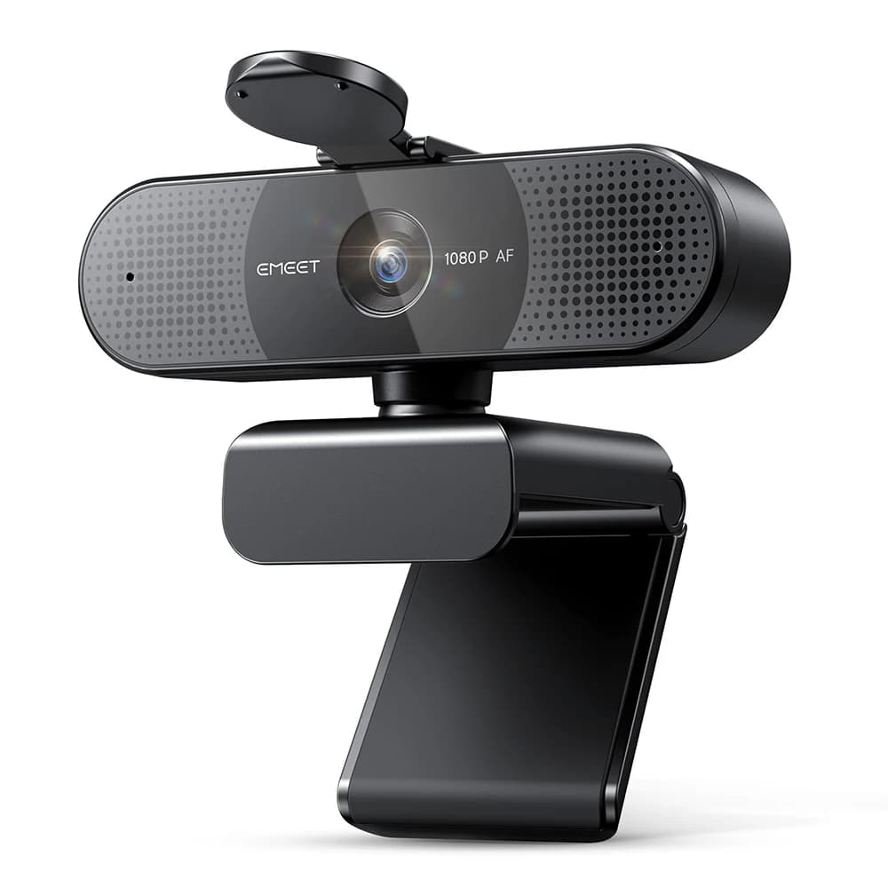 Webcam EMEET 1080P/2K, Webcam USB FHD pour PC/ordinateur, mise au point automatique PDAF, double mic