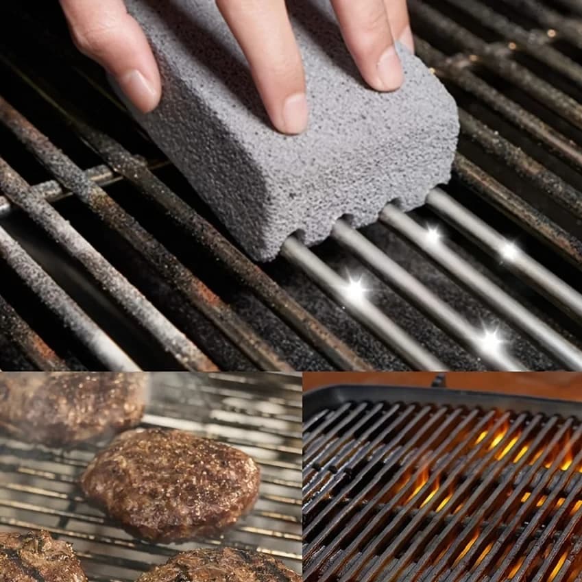 1 pièce Bloc de pierre ponce pour nettoyage de barbecue, pour grille de barbecue, cuisine extérieure