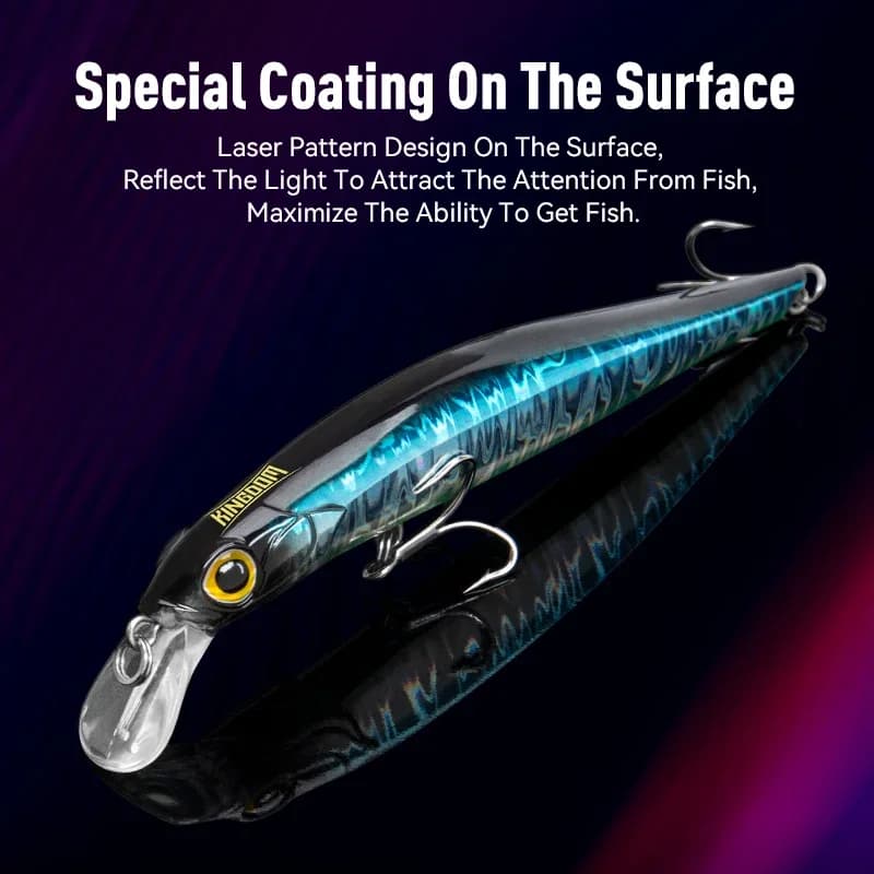 Kingdom Kingart coulant méné leurres de pêche 6g 9g 14g 18.6g Jerkbaits Wobblers d'action réalis