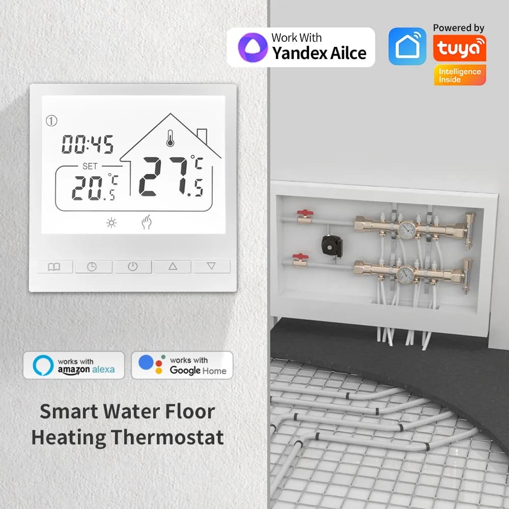 Thermostat intelligent WiFi pour chauffage au sol (eau/électricité) et chaudière à gaz, contrôle de