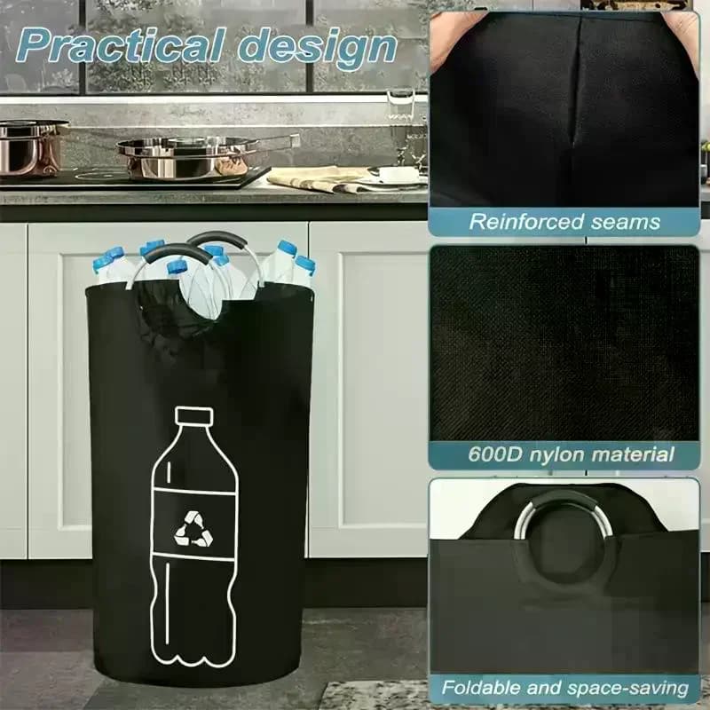 Panier de rangement de bouteilles vides de 82l, sac collecteur de bouteilles d'eau usée de cuisine p