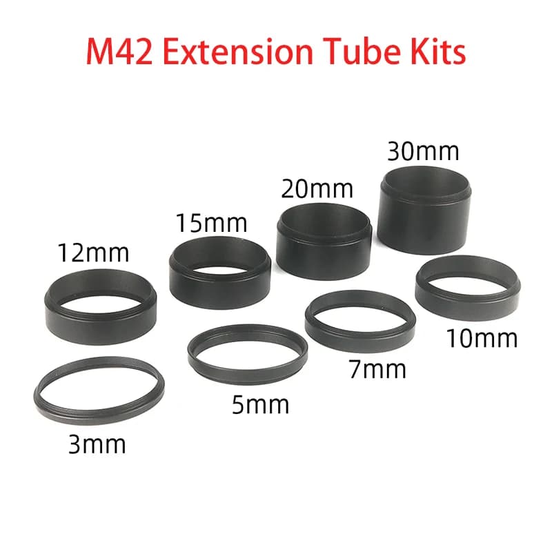 Kits de tubes d'extension M42/M48 3/5/7/10/12/15/20/30/40/50mm M42X0.75 M48x0.75 des deux côtés pour