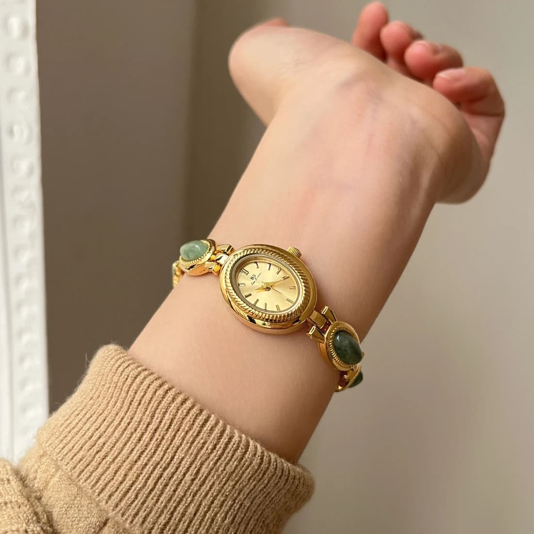 Montres de luxe haut de gamme pour femmes, bijoux verts élégants, Bracelet à Quartz en Jade, cadeau