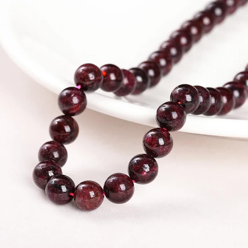 Perle de grenat rouge foncé en pierre naturelle 1A, entretoise ronde adt, taille de choix 4mm, 6mm,