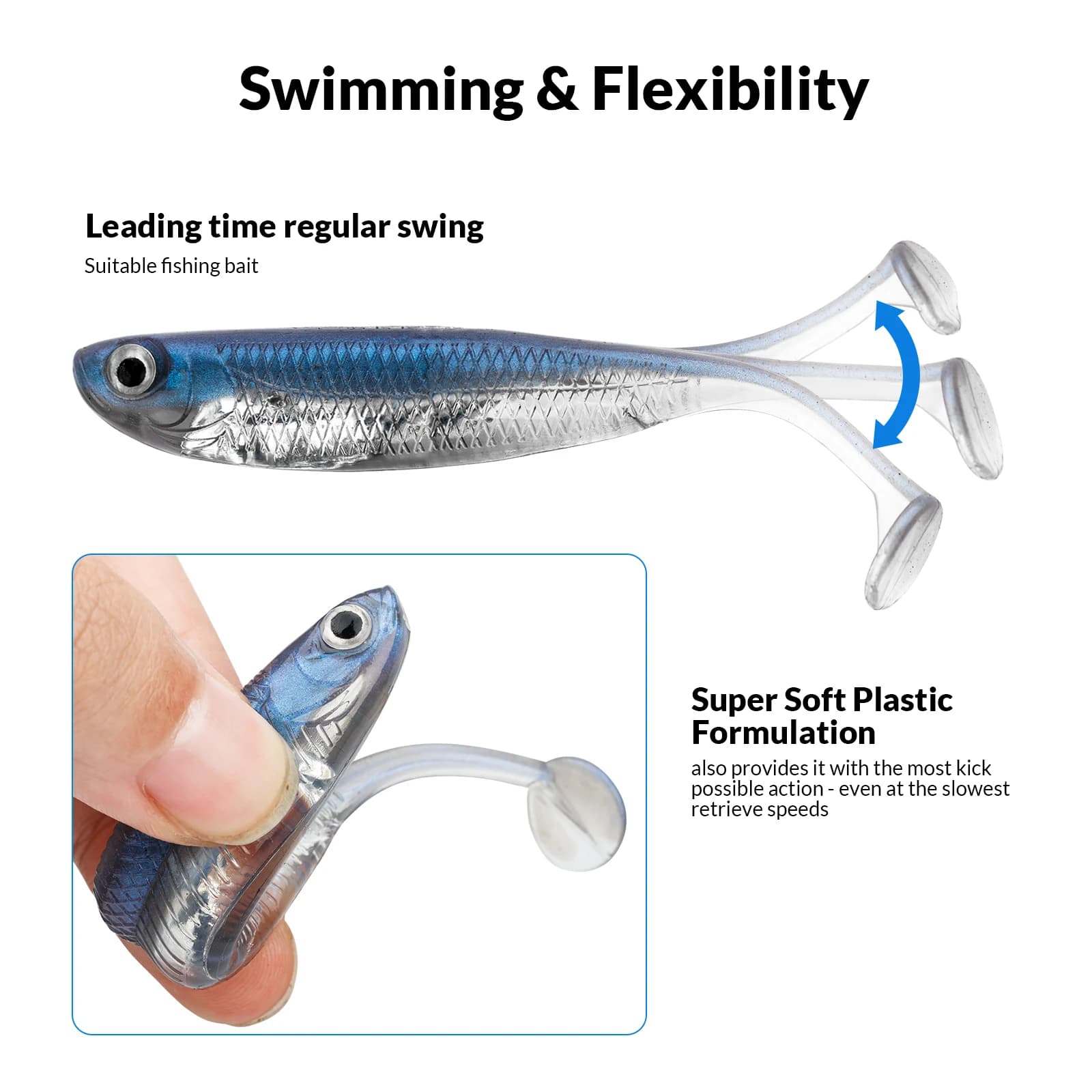 Leurres souples de pêche 7cm 8cm 10cm alose pêche ver nageurs Silicone leurre souple pour carpe bar